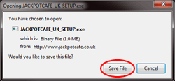 jackpot cafe download instructions save file