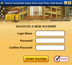 jackpot cafe registration screenshot
