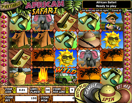 jackpot cafe african safari 5 reel online slots game