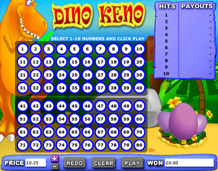 jackpot cafe dino keno online casino game