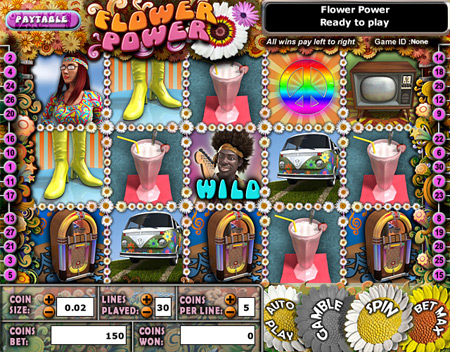 jackpot cafe flower power 5 reel online slots game