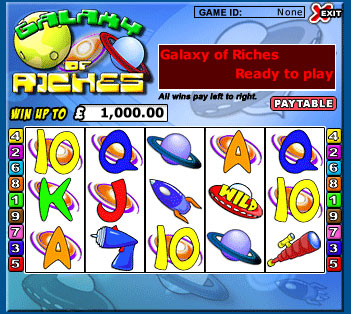 jackpot cafe galaxy of riches 5 reel online slots game