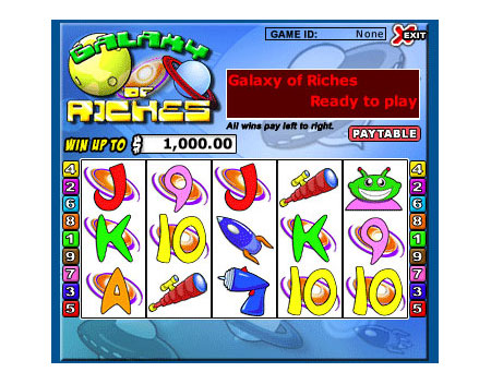 jackpot cafe galaxy of riches 5 reel online slots game