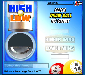 jackpot cafe high low online instant win game