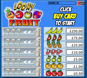 jackpot cafe loony fruits pull tabs online instant win game