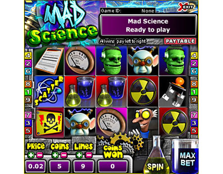 jackpot cafe mad scientist 5 reel online slots game