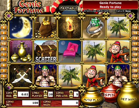 jackpot cafe genie fortune 5 reel online slots game