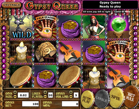 jackpot cafe gypsy queen 5 reel online slots game