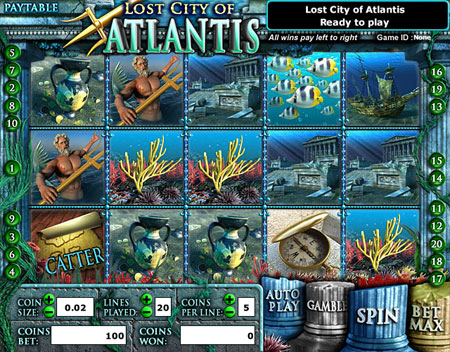 jackpot cafe lost city of atlantis 5 reel online slots game