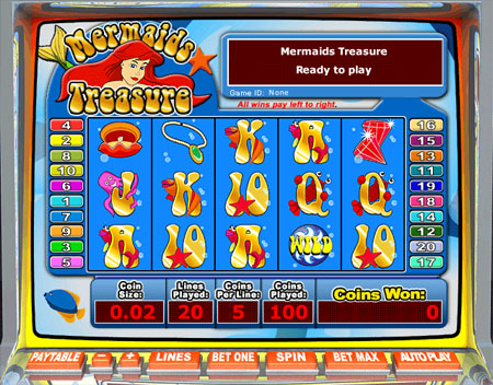 jackpot cafe mermaids treasure 5 reel online slots game