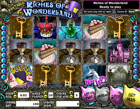 jackpot cafe riches of wonderland 5 reel online slots game