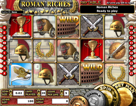 jackpot cafe roman riches 5 reel online slots game